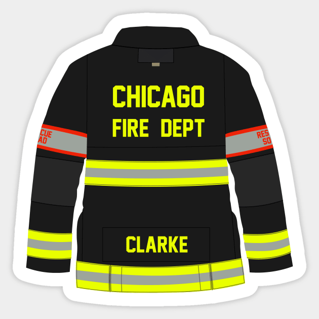 CHICAGO FIRE - CLARKE - SQUAD 3 - TURNOUT COAT Sticker by emilybraz7